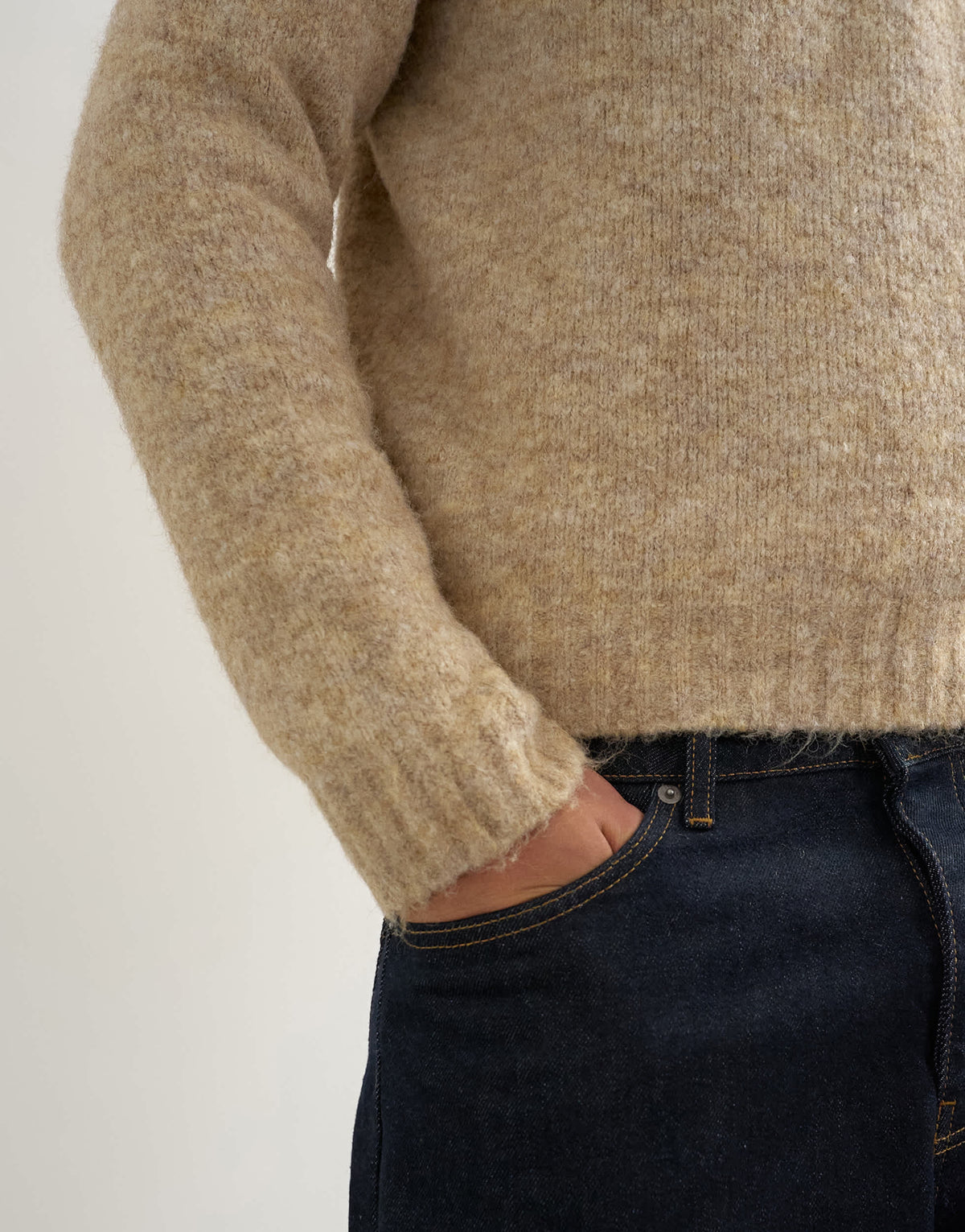 Topman relaxed fit loose knit jumper in stone