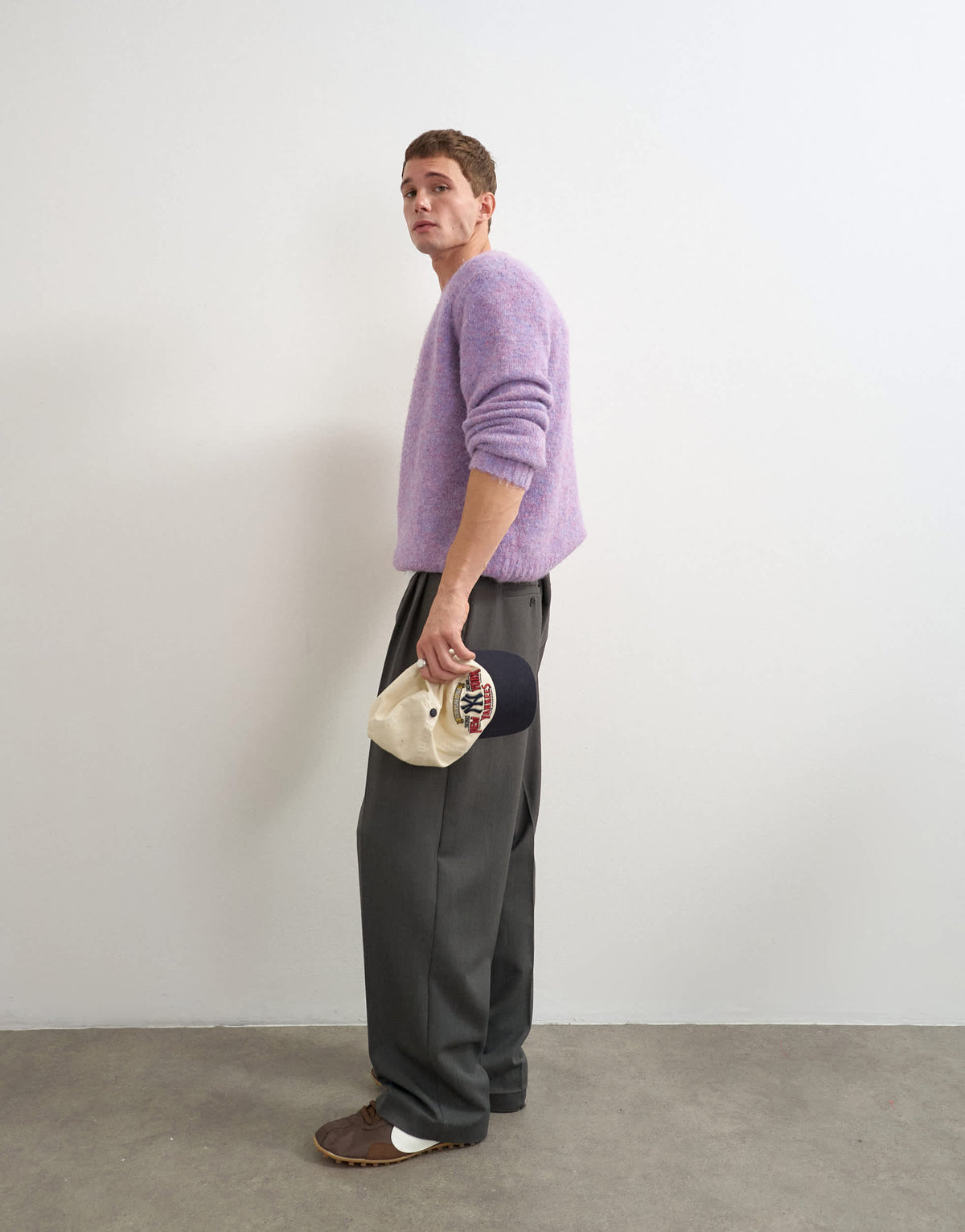 Topman relaxed fit loose knit jumper in lilac