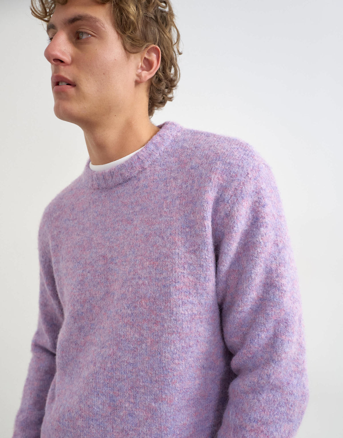 Topman relaxed fit loose knit jumper in lilac
