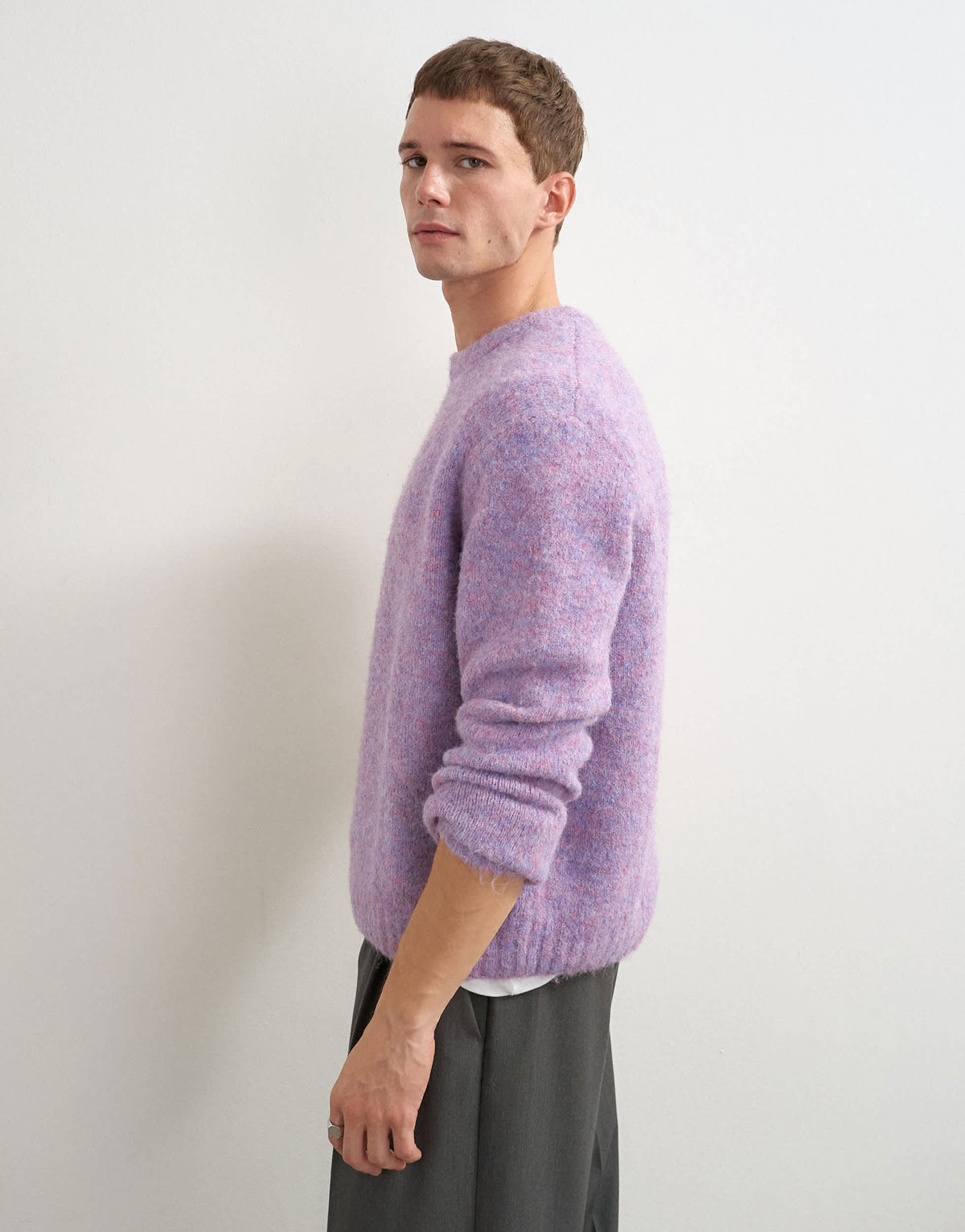Topman relaxed fit loose knit jumper in lilac