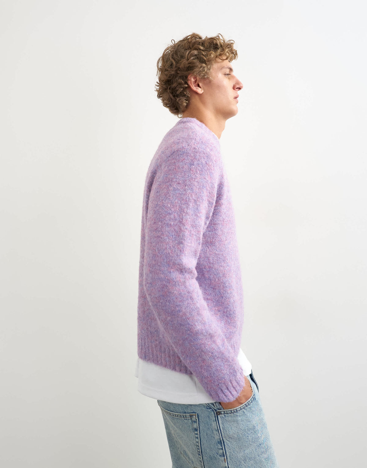 Topman relaxed fit loose knit jumper in lilac