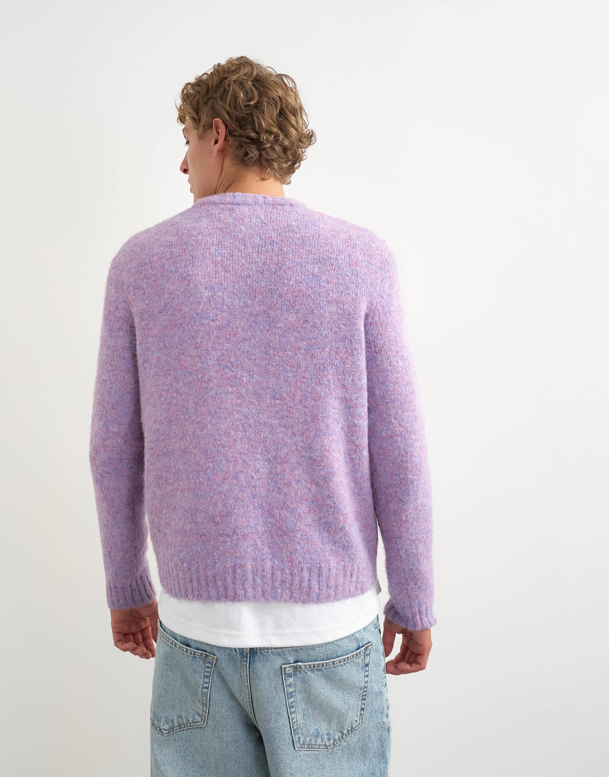 Topman relaxed fit loose knit jumper in lilac