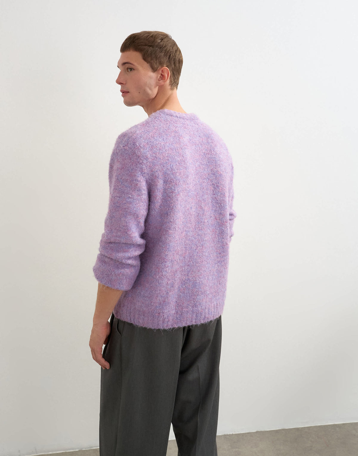 Topman relaxed fit loose knit jumper in lilac