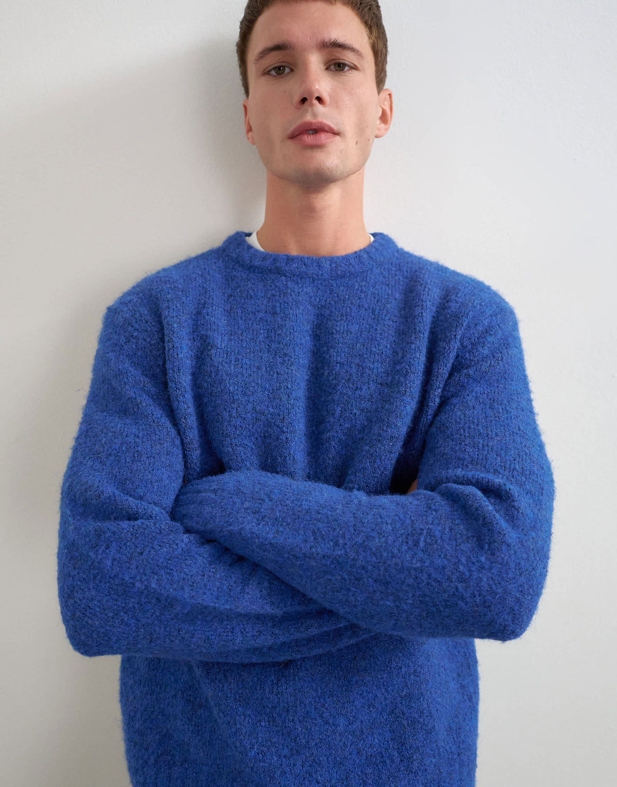 Topman relaxed fit loose knit jumper in cobalt blue