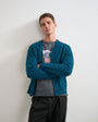 Topman classic fit brushed knitted cardigan in dark teal