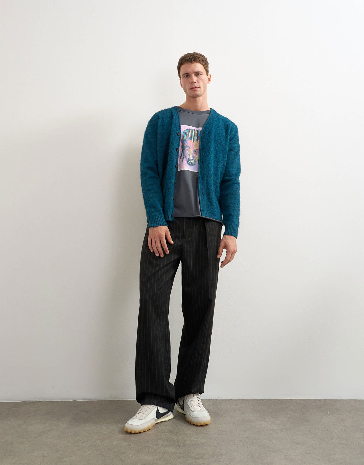 Topman classic fit brushed knitted cardigan in dark teal