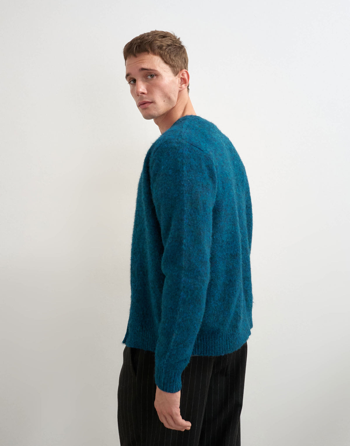 Topman classic fit brushed knitted cardigan in dark teal