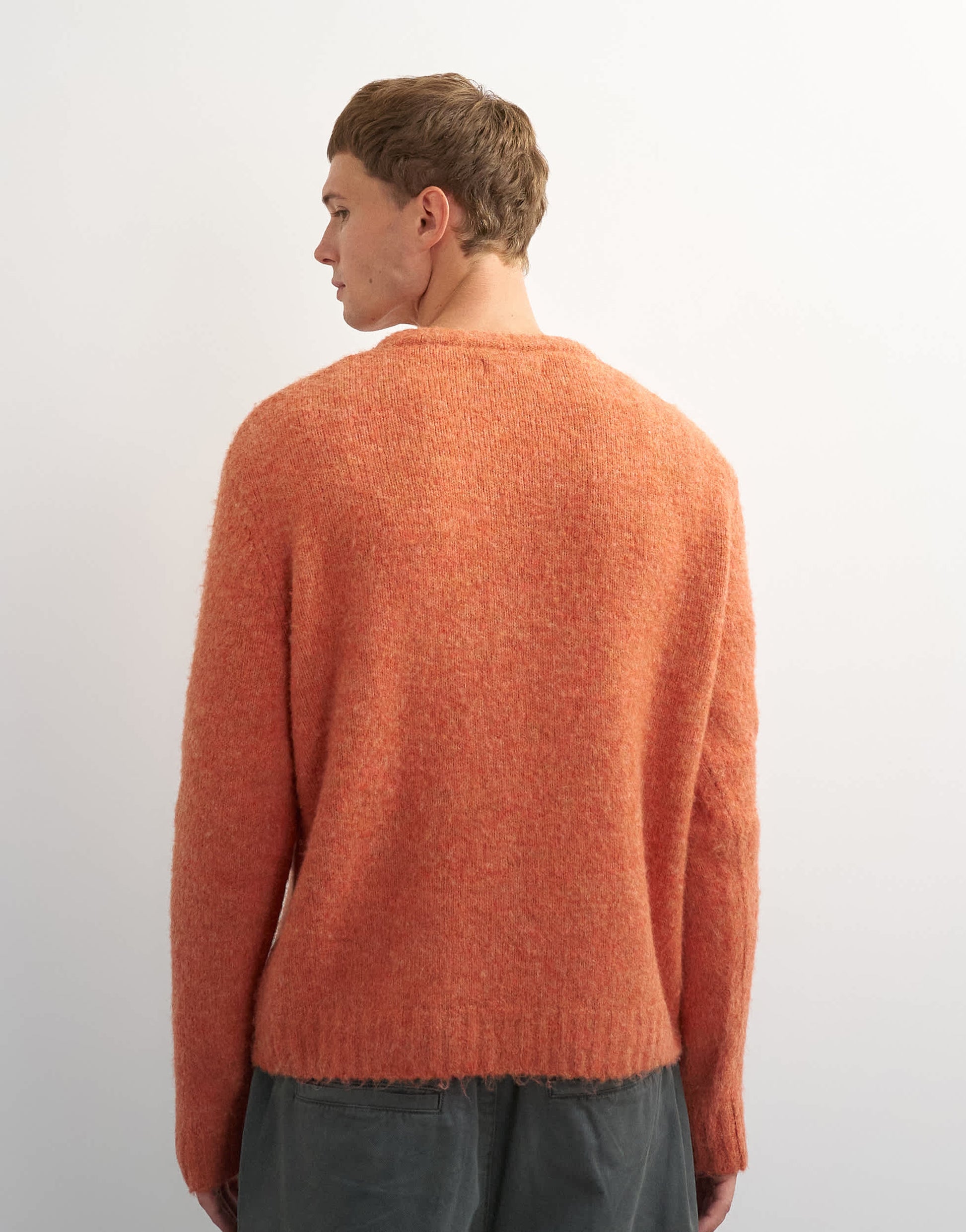 Topman relaxed fit crewneck knitted jumper in orange