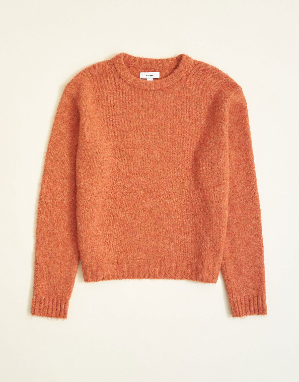 Topman relaxed fit crewneck knitted jumper in orange