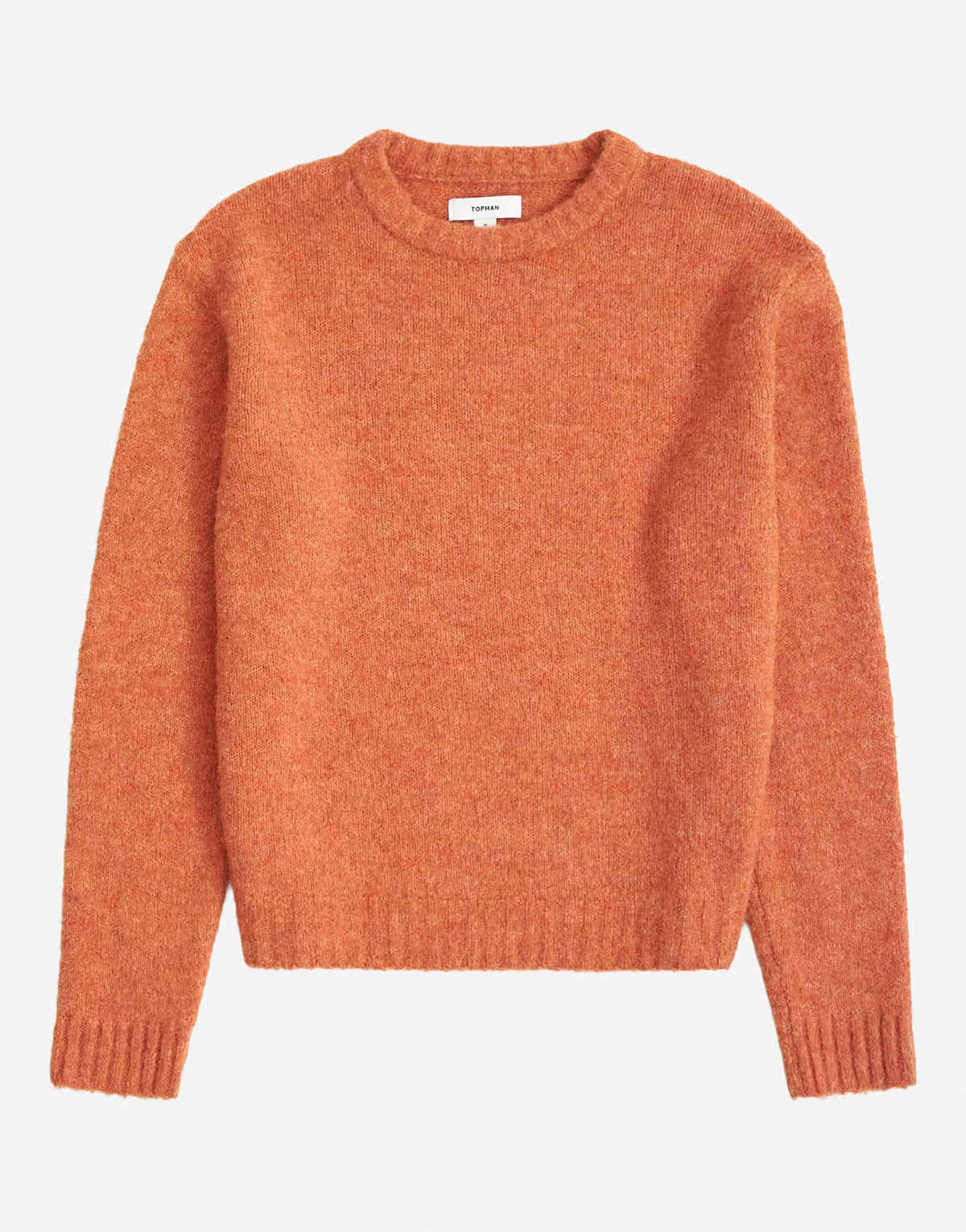 Topman relaxed fit crewneck knitted jumper in orange