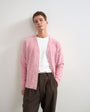 Topman classic fit brushed knitted cardigan in pink