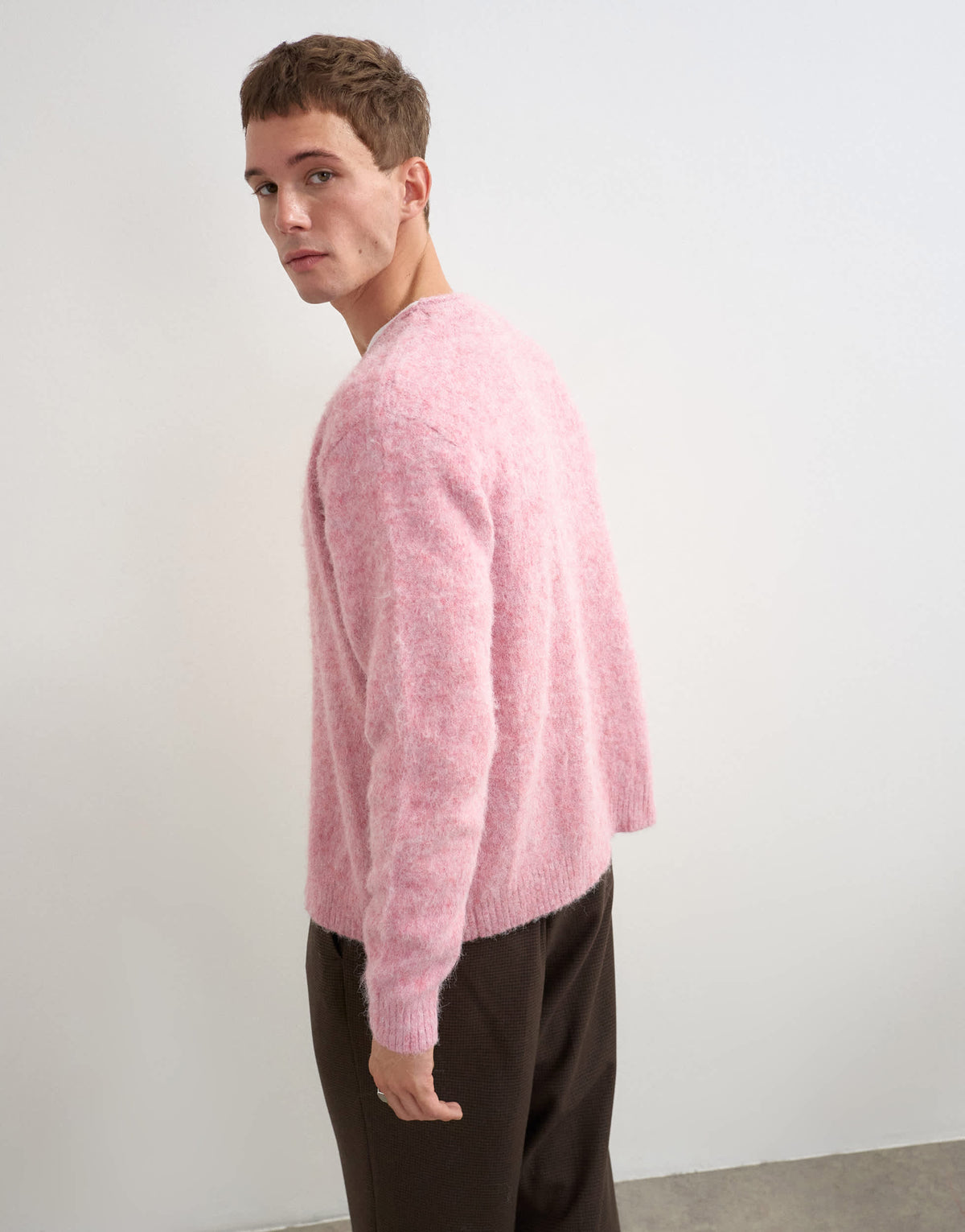 Topman classic fit brushed knitted cardigan in pink