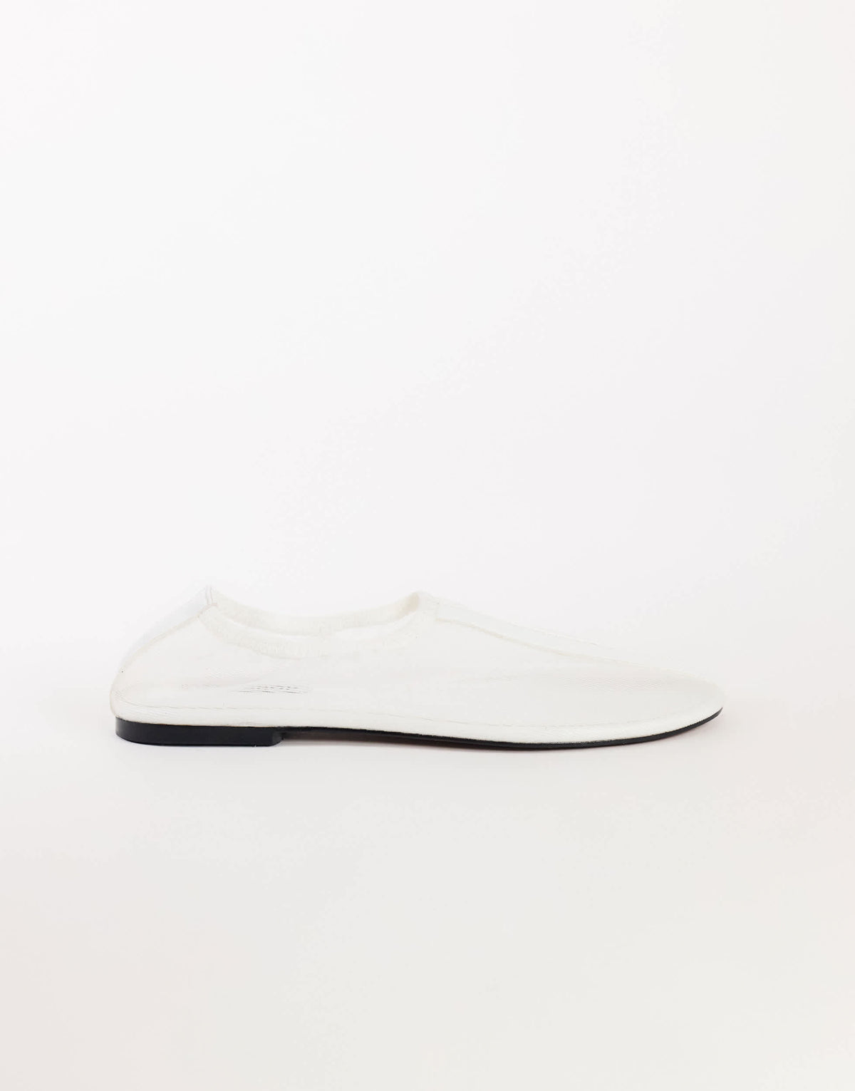 Topshop Blake mesh ballet flat shoe in off white