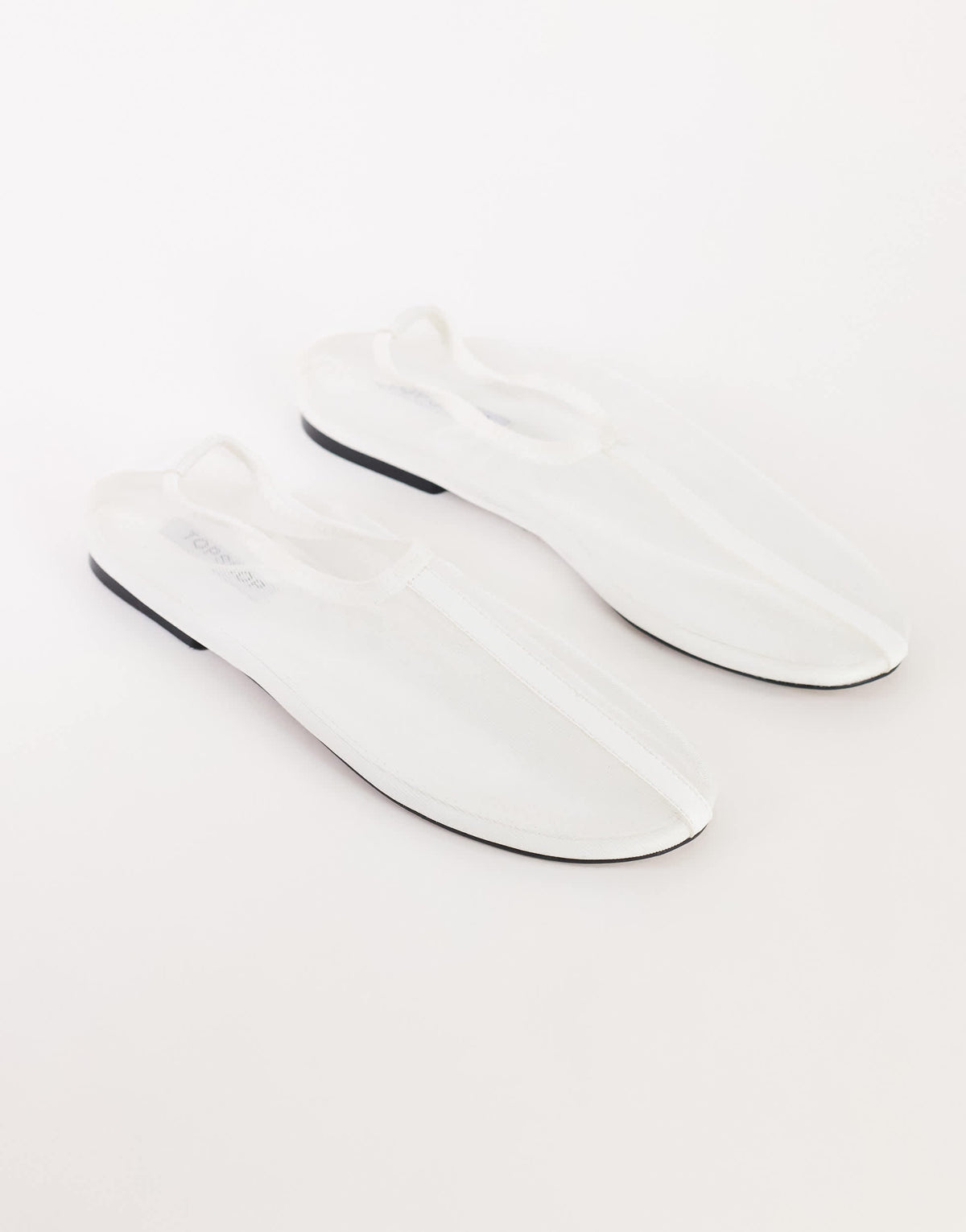 Topshop Blake mesh ballet flat shoe in off white