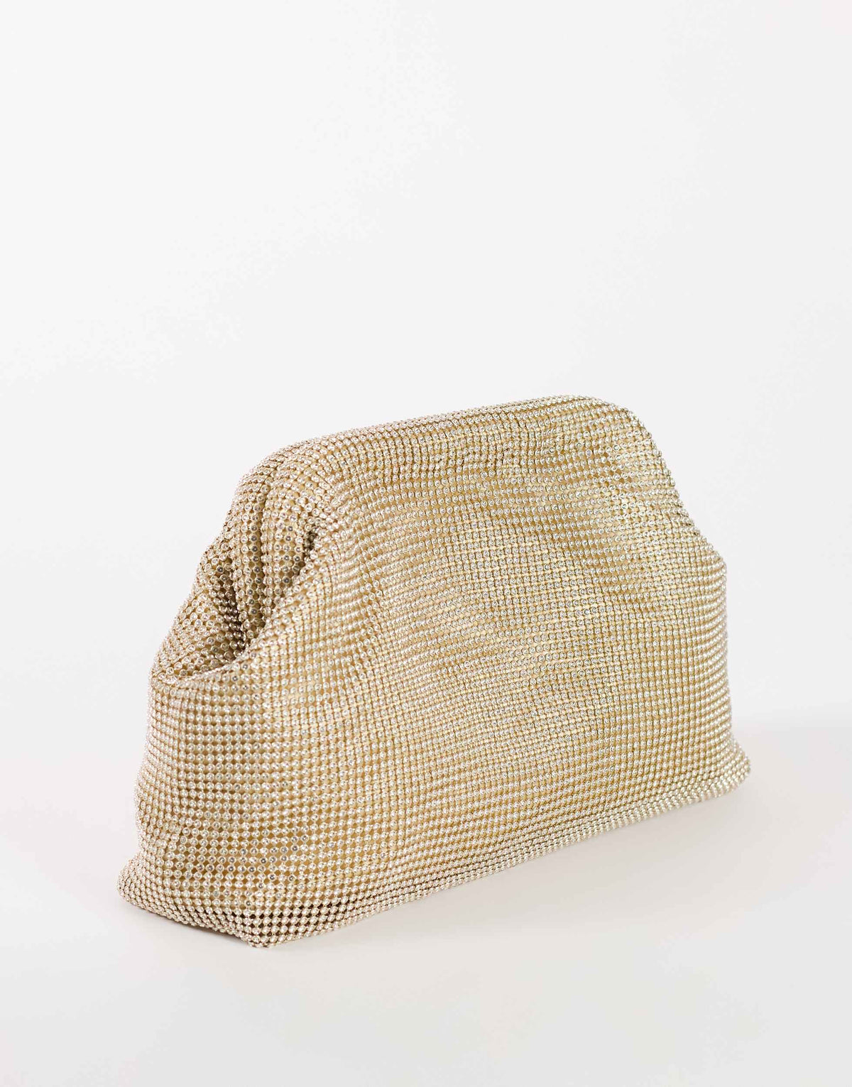 Topshop Golde medium clutch bag in gold diamante