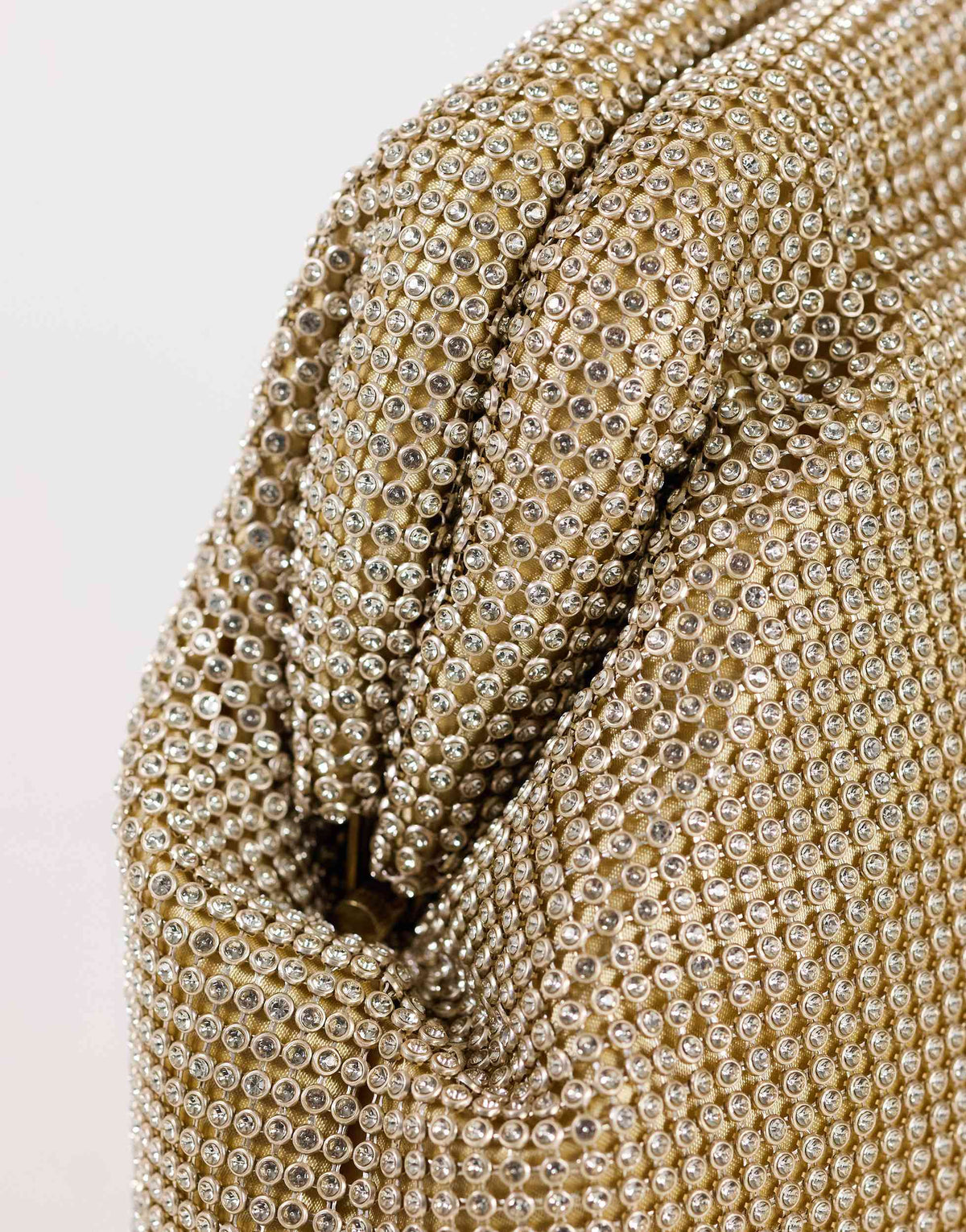 Topshop Golde medium clutch bag in gold diamante