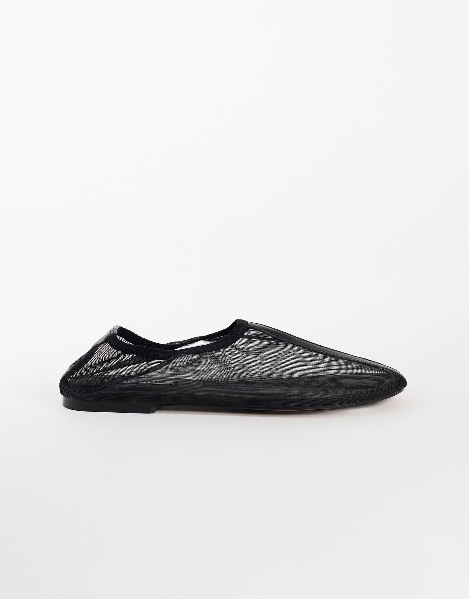 Topshop Blake mesh ballet flat shoe in black