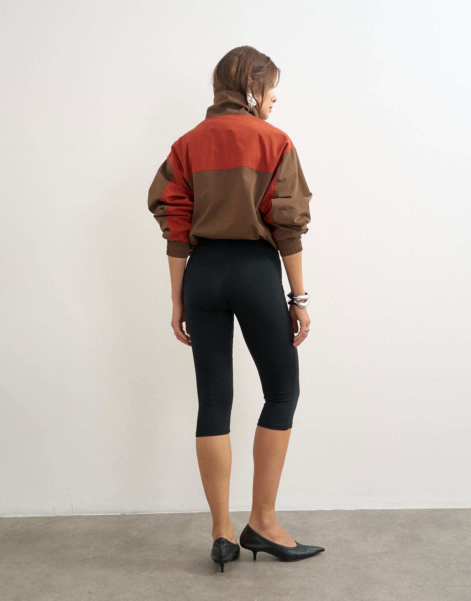 Topshop jersey capri leggings in black