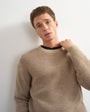 Topman classic fit plaited fisherman knit jumper in oatmeal