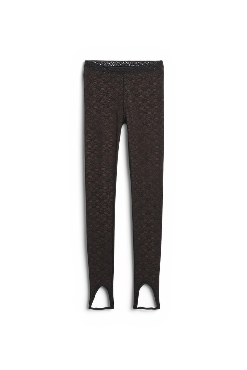 Topshop lace stirrup leggings in black