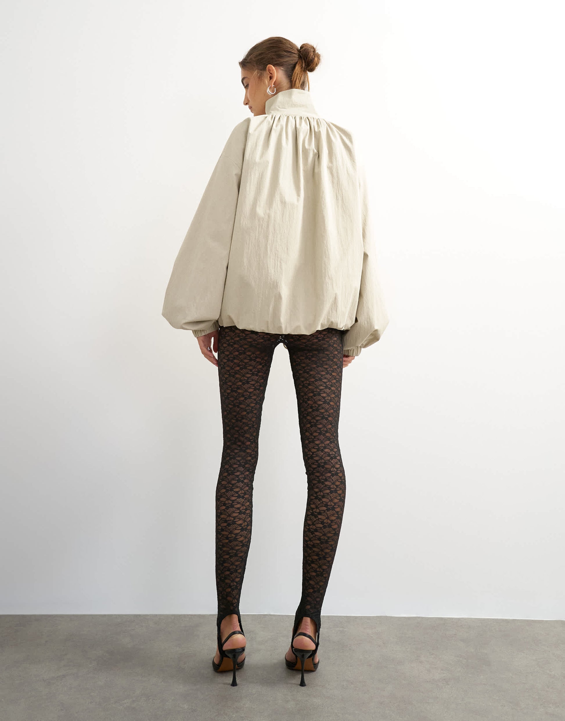 Topshop lace stirrup leggings in black