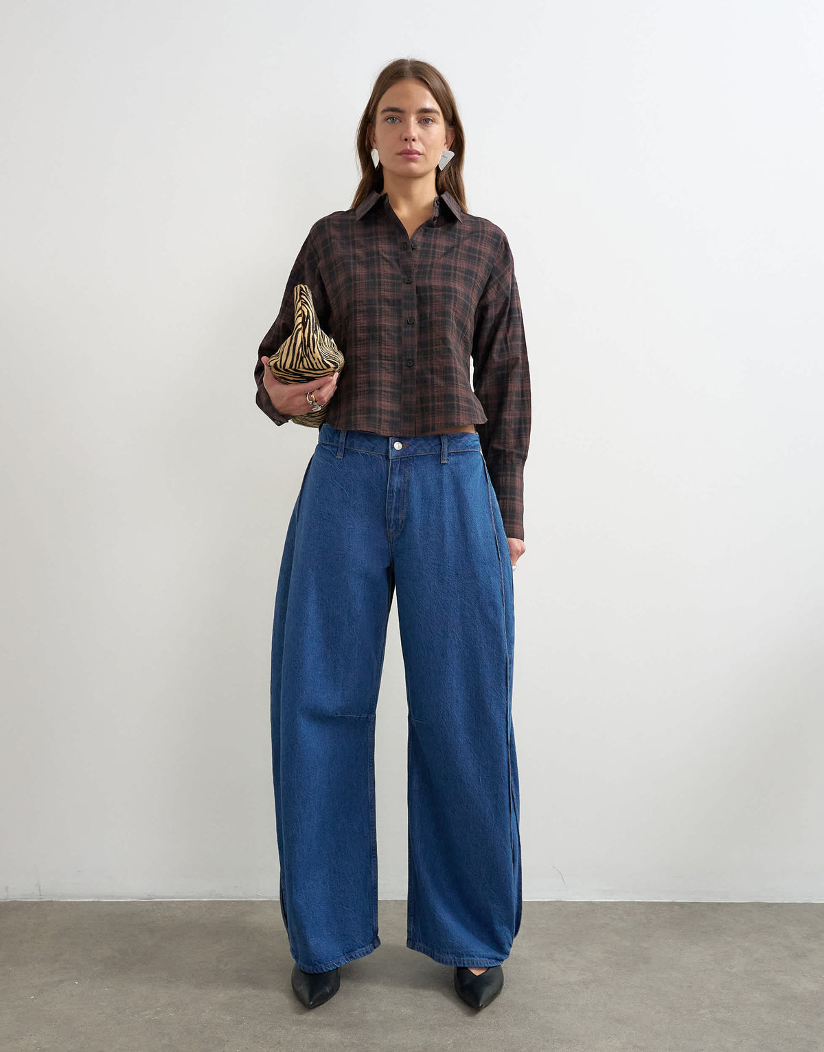 Topshop side pleat cocoon jean in rich blue