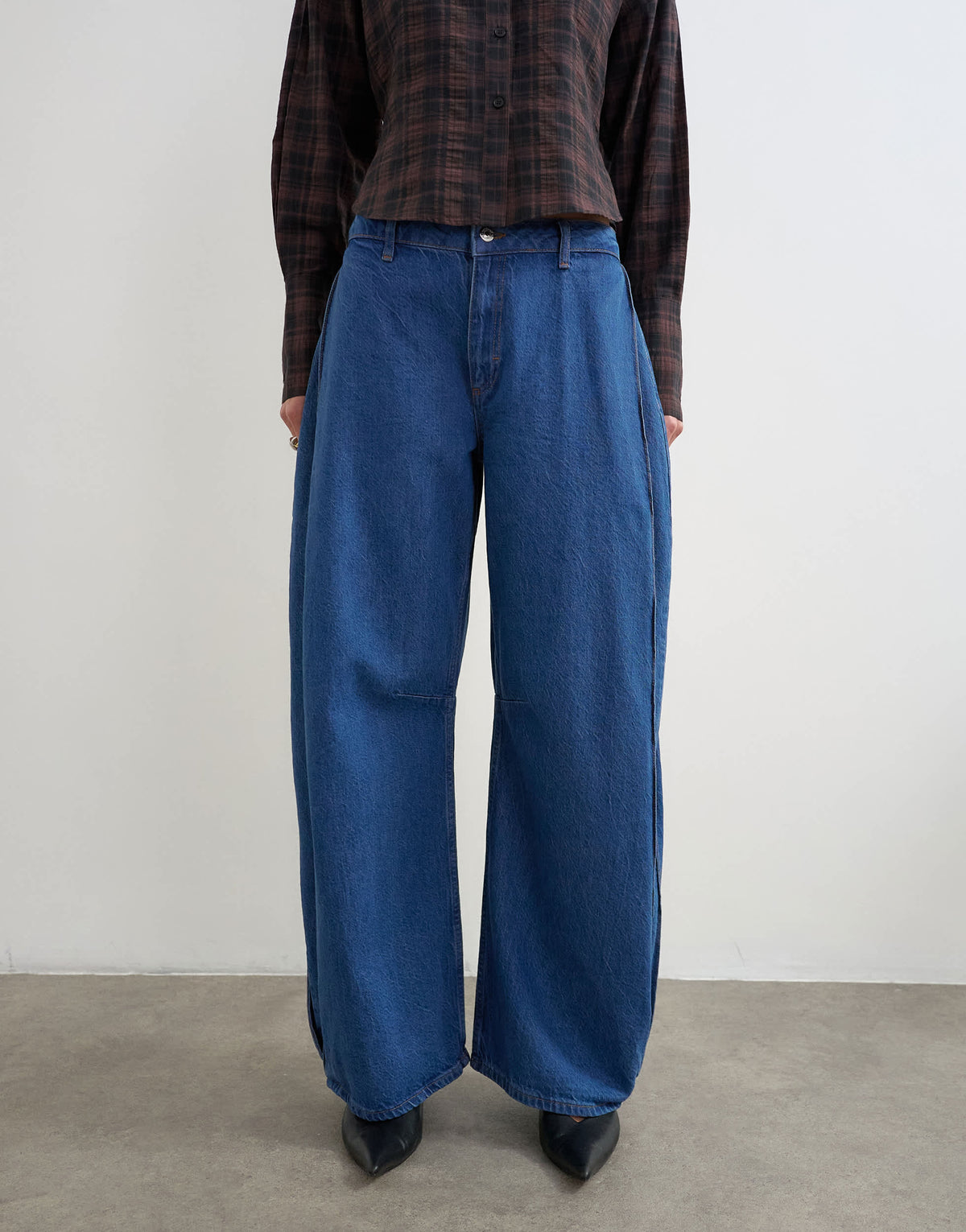 Topshop side pleat cocoon jean in rich blue