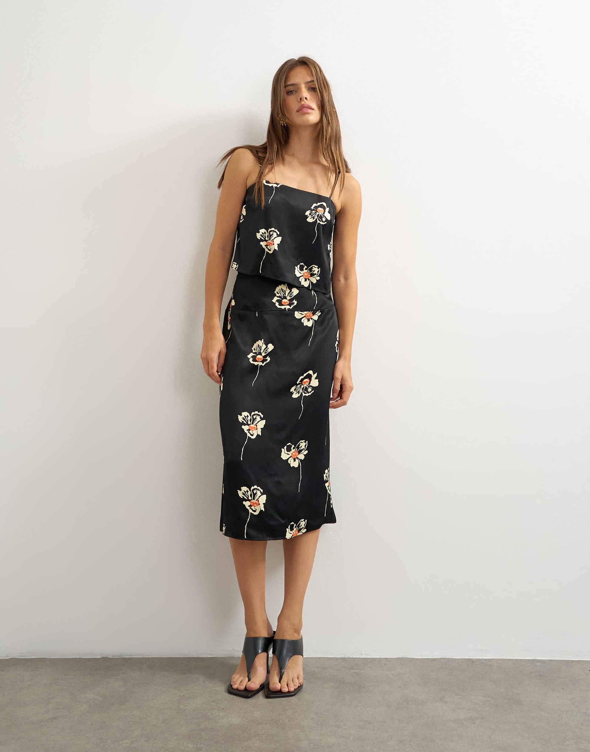 Topshop co-ord satin cami in floral print