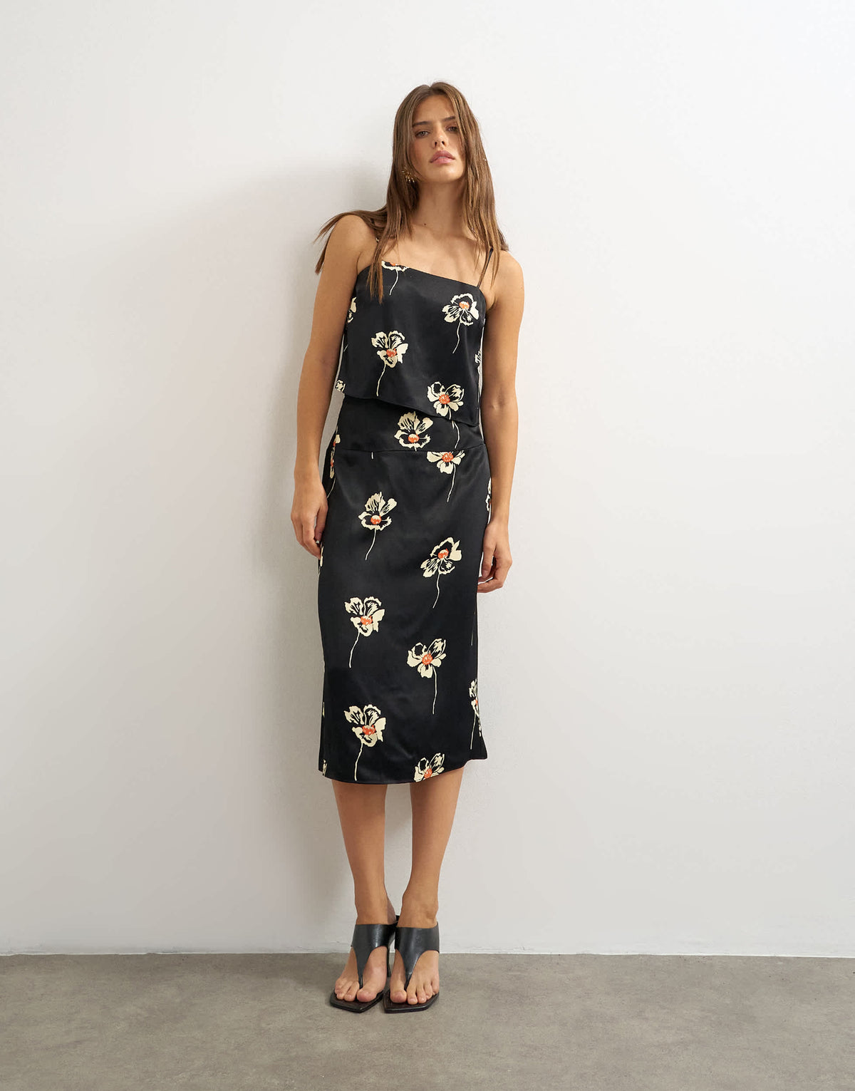 Topshop co-ord satin cami in floral print