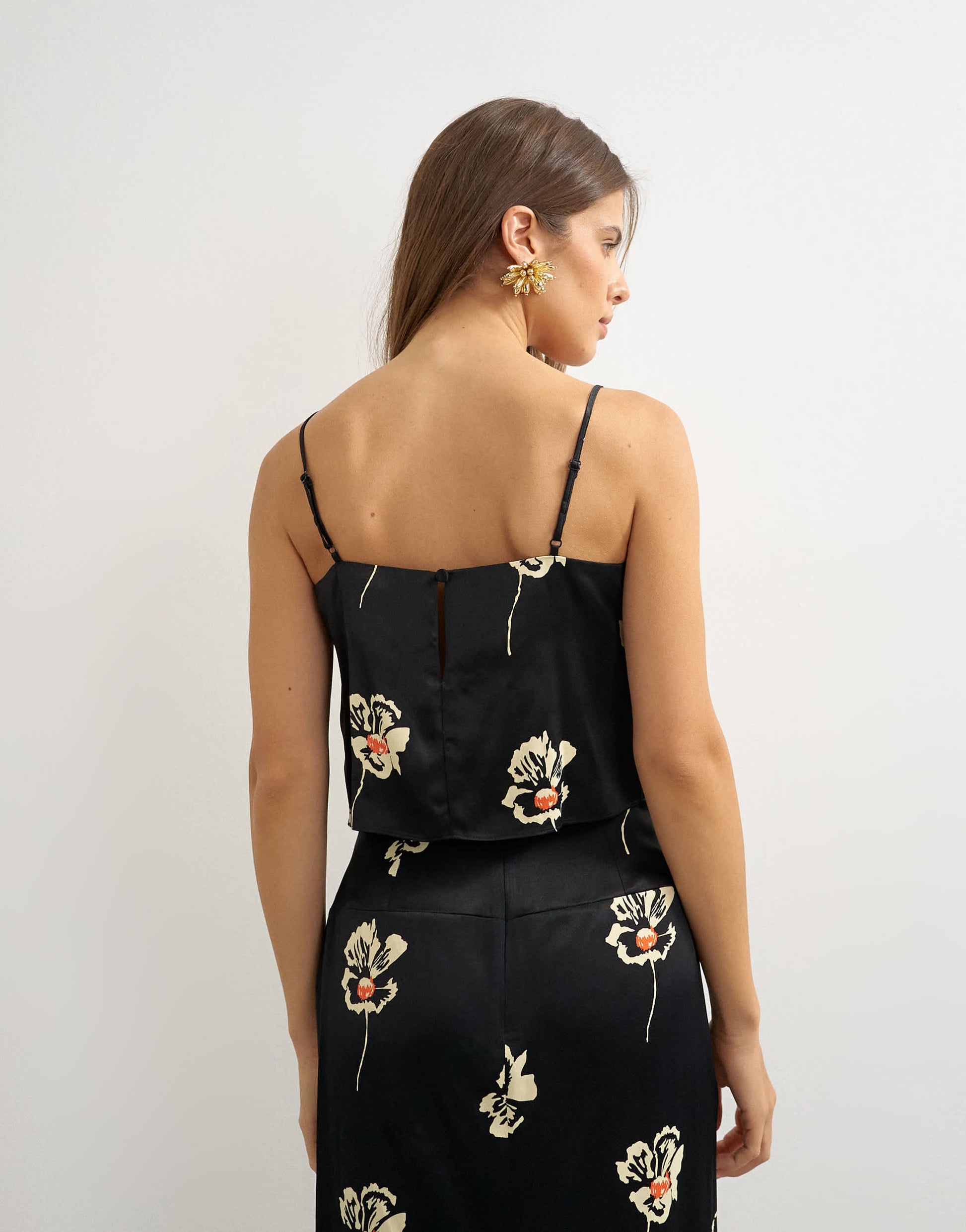 Topshop co-ord satin cami in floral print
