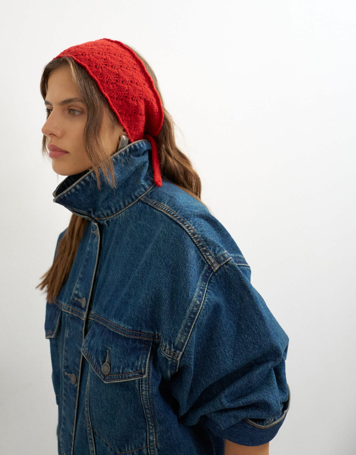 Topshop crochet ear warmer in red