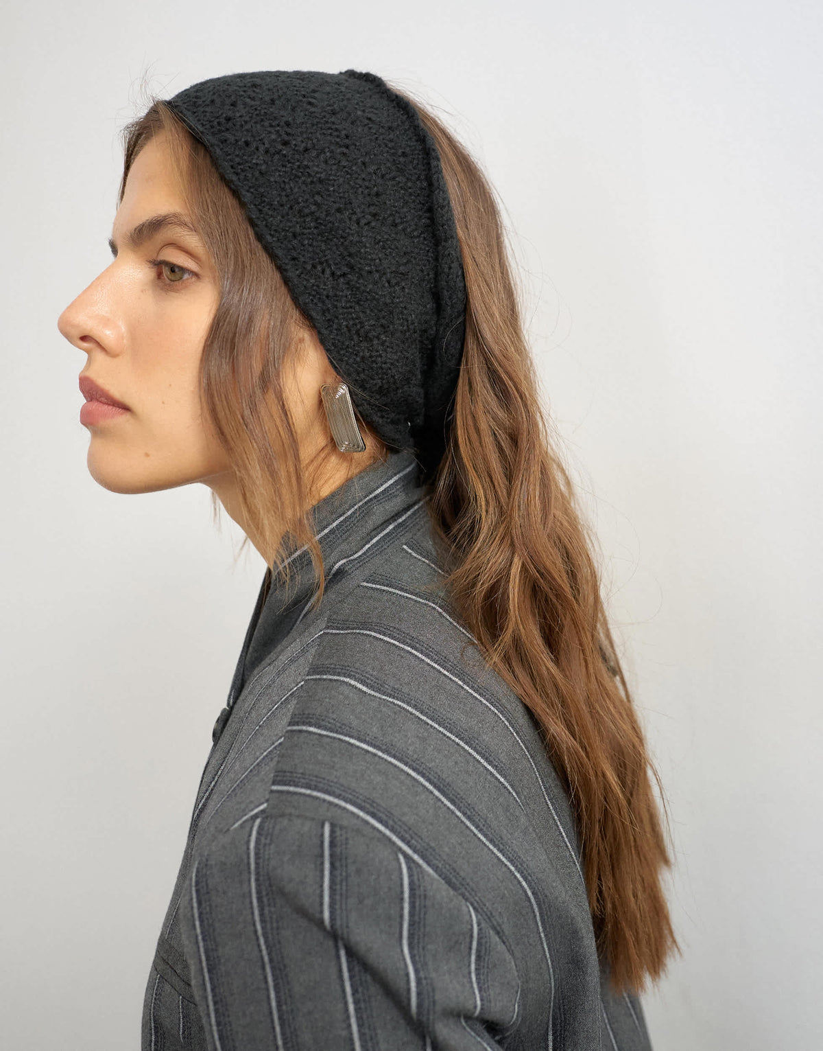 Topshop crochet ear warmer in black
