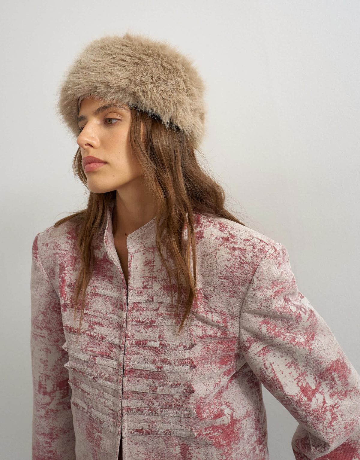 Topshop fur pillbox hat in mink