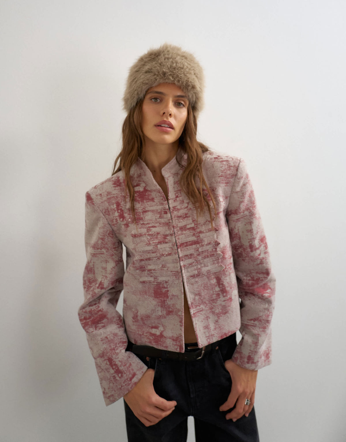 Topshop fur pillbox hat in mink