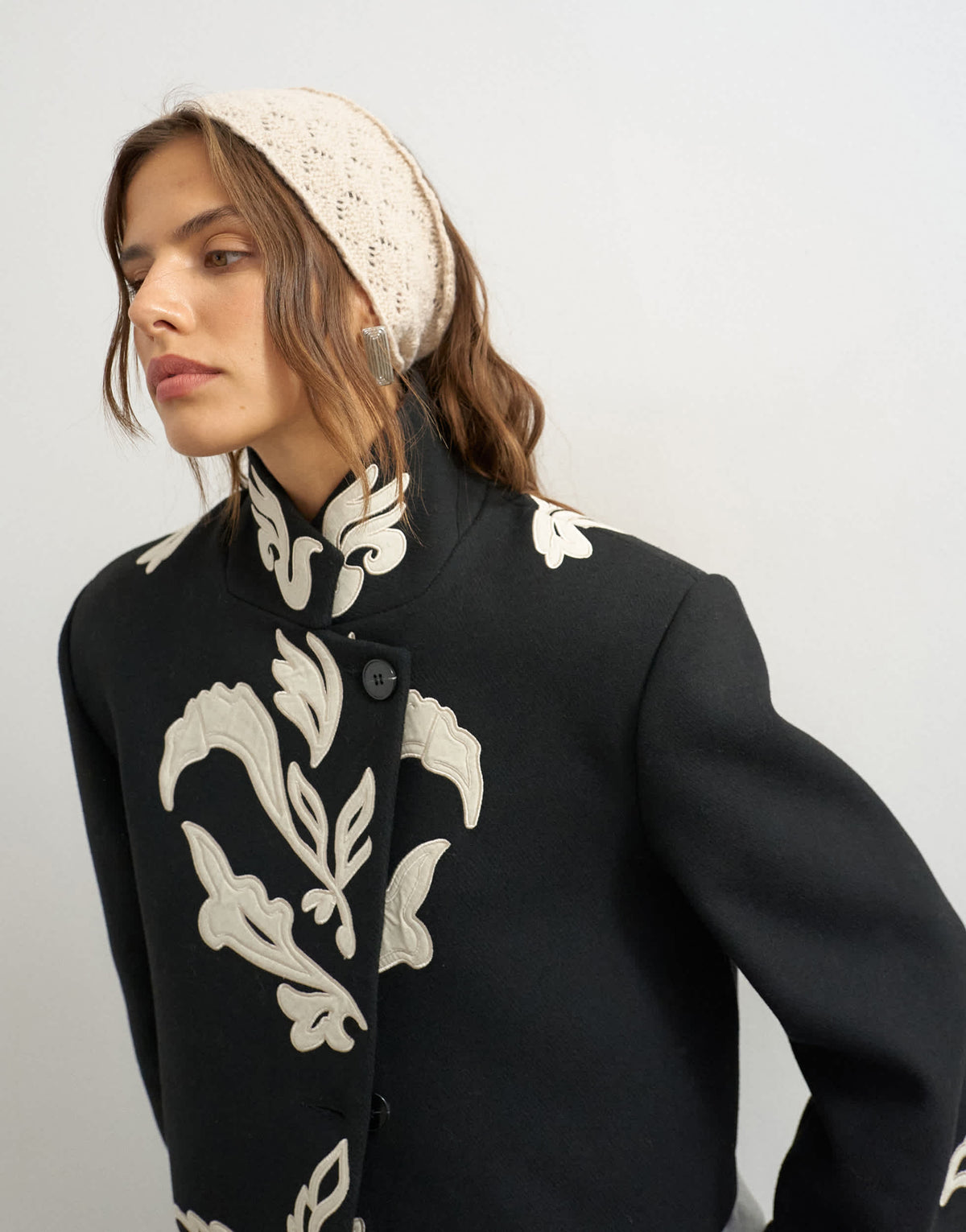 Topshop crochet ear warmer in stone