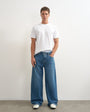 Topman rigid baggy fit jean in mid wash