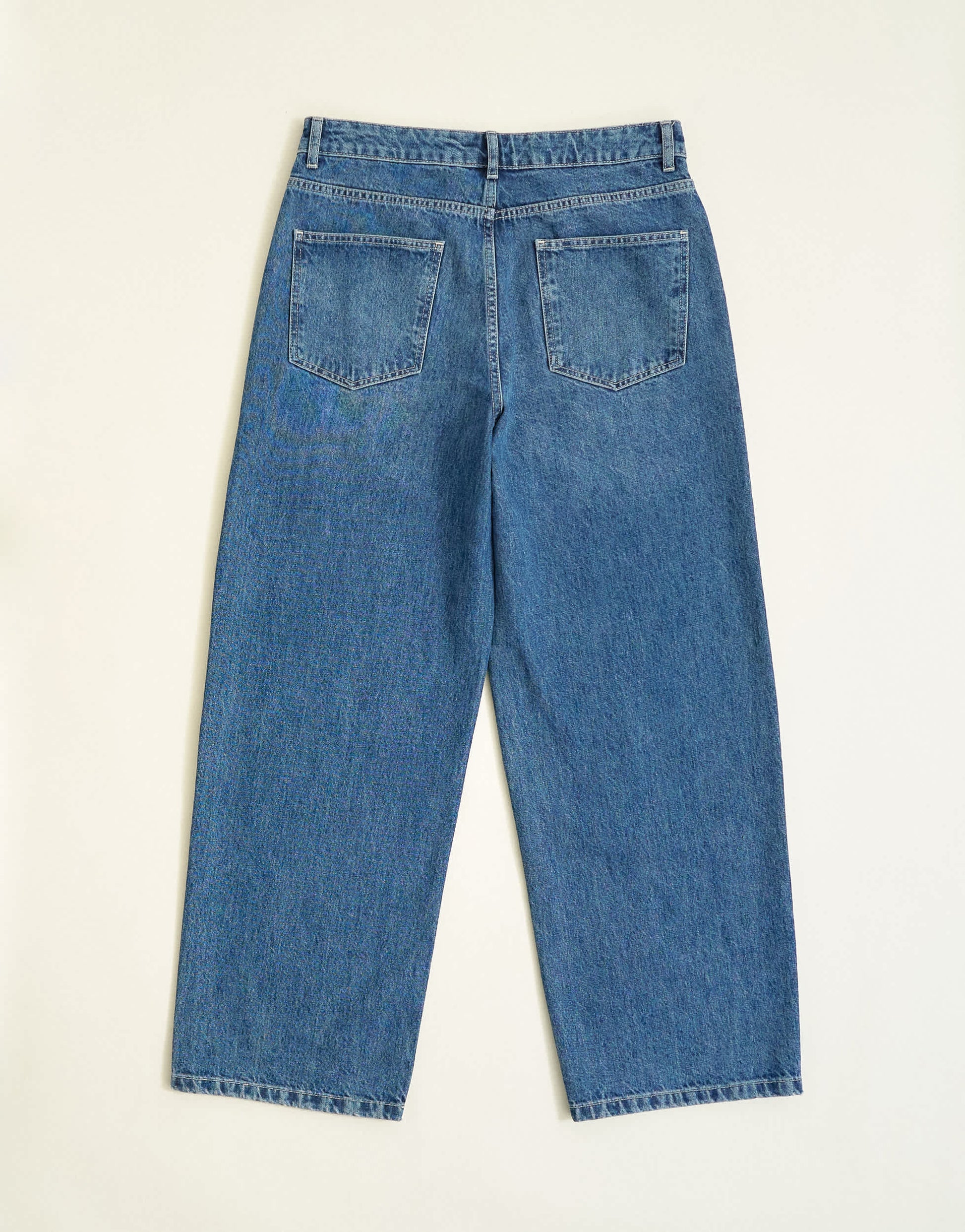 Topman rigid baggy fit jean in mid wash