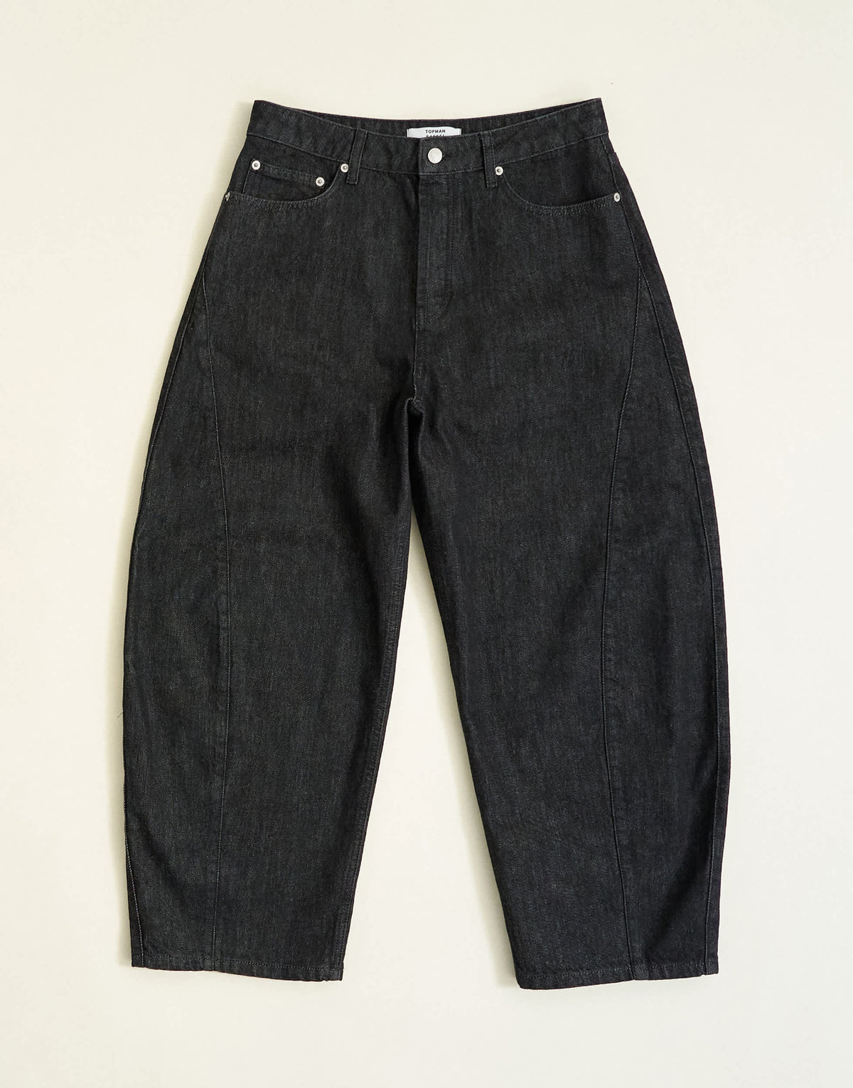 Topman rigid barrel fit jean in raw black