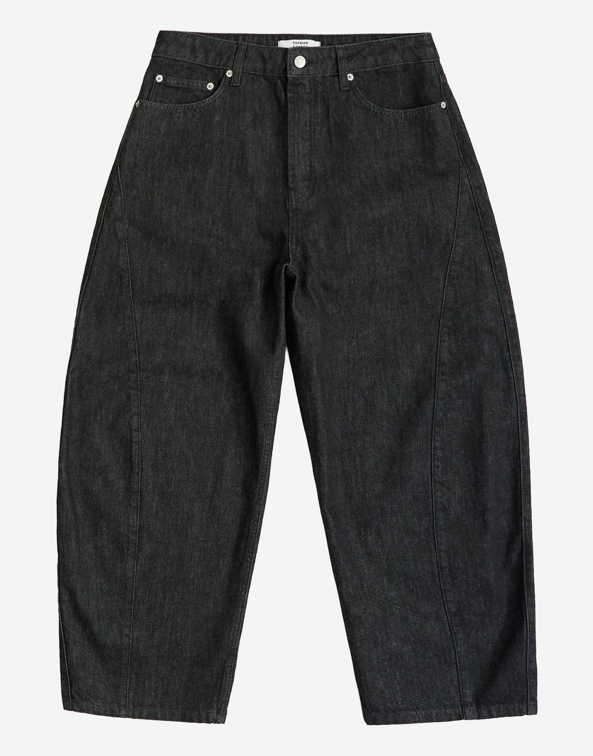 Topman rigid barrel fit jean in raw black