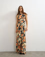 Topshop racer neck maxi dress in vintage floral jacquard