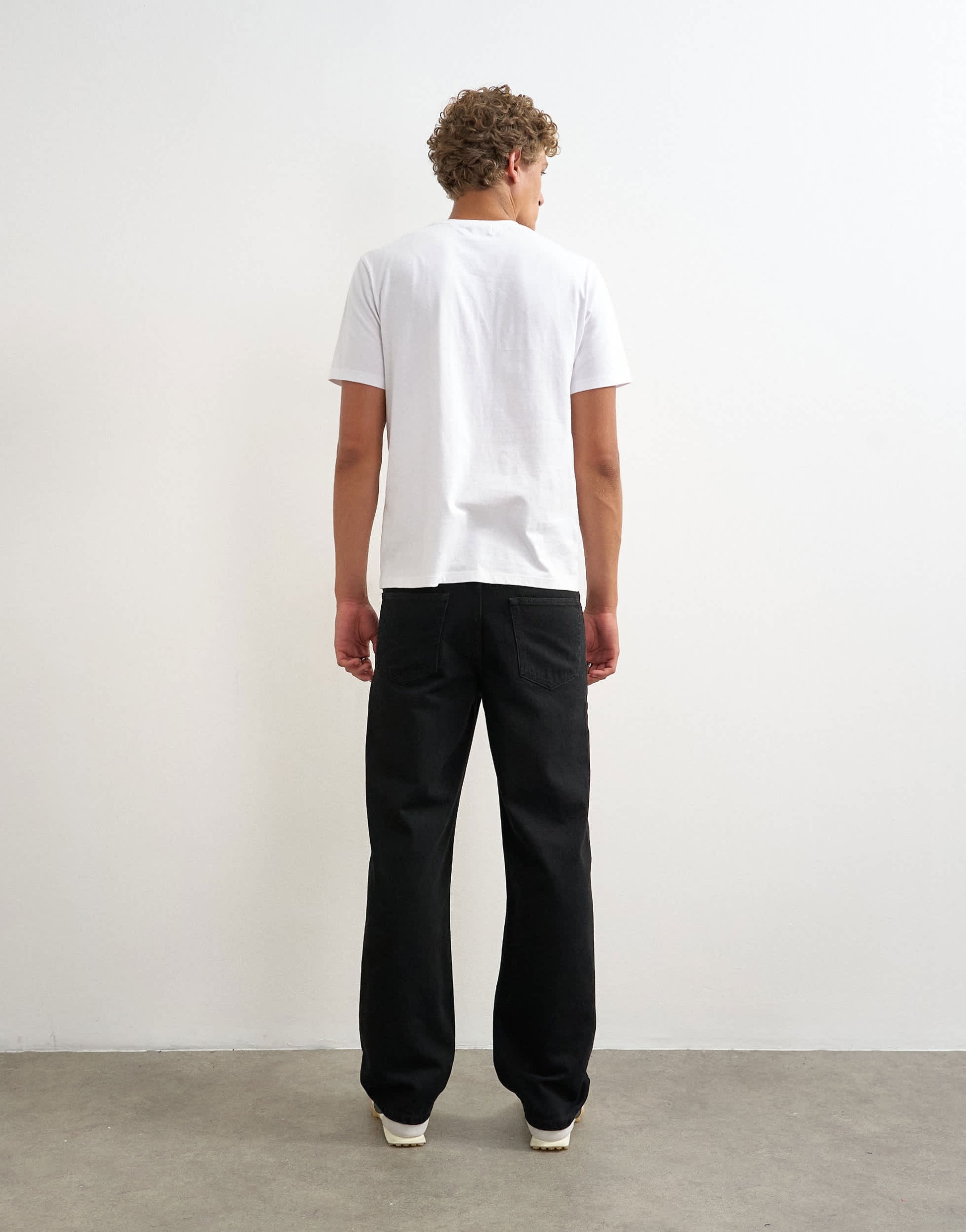 Topman rigid straight fit jean in black
