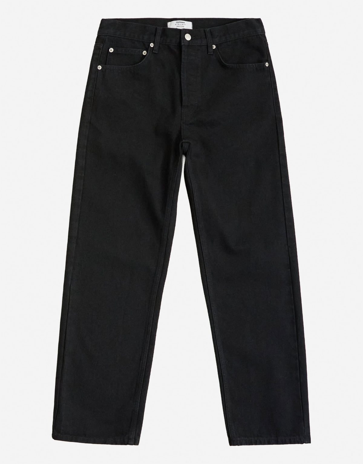 Topman rigid straight fit jean in black