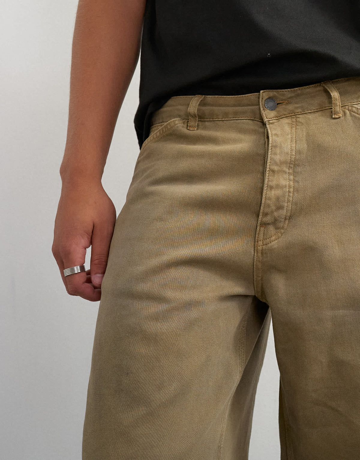 Topman rigid baggy fit carpenter jean in tan