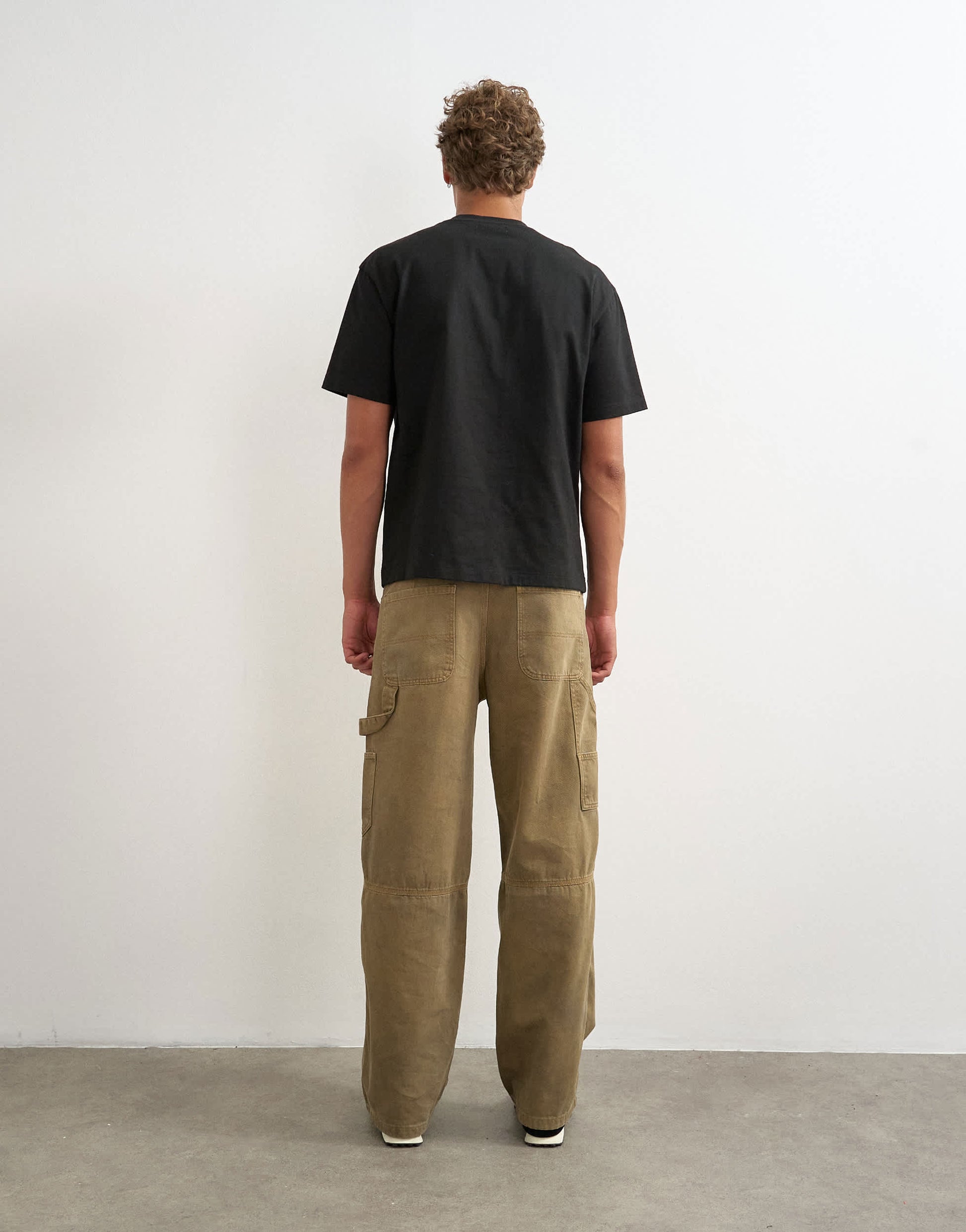 Topman rigid baggy fit carpenter jean in tan