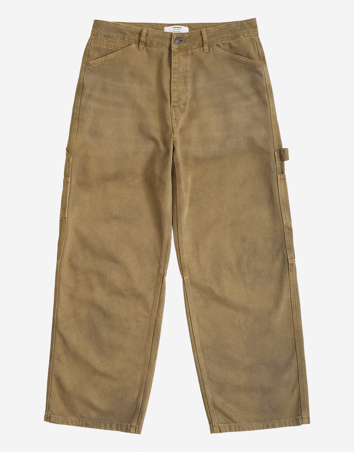 Topman rigid baggy fit carpenter jean in tan