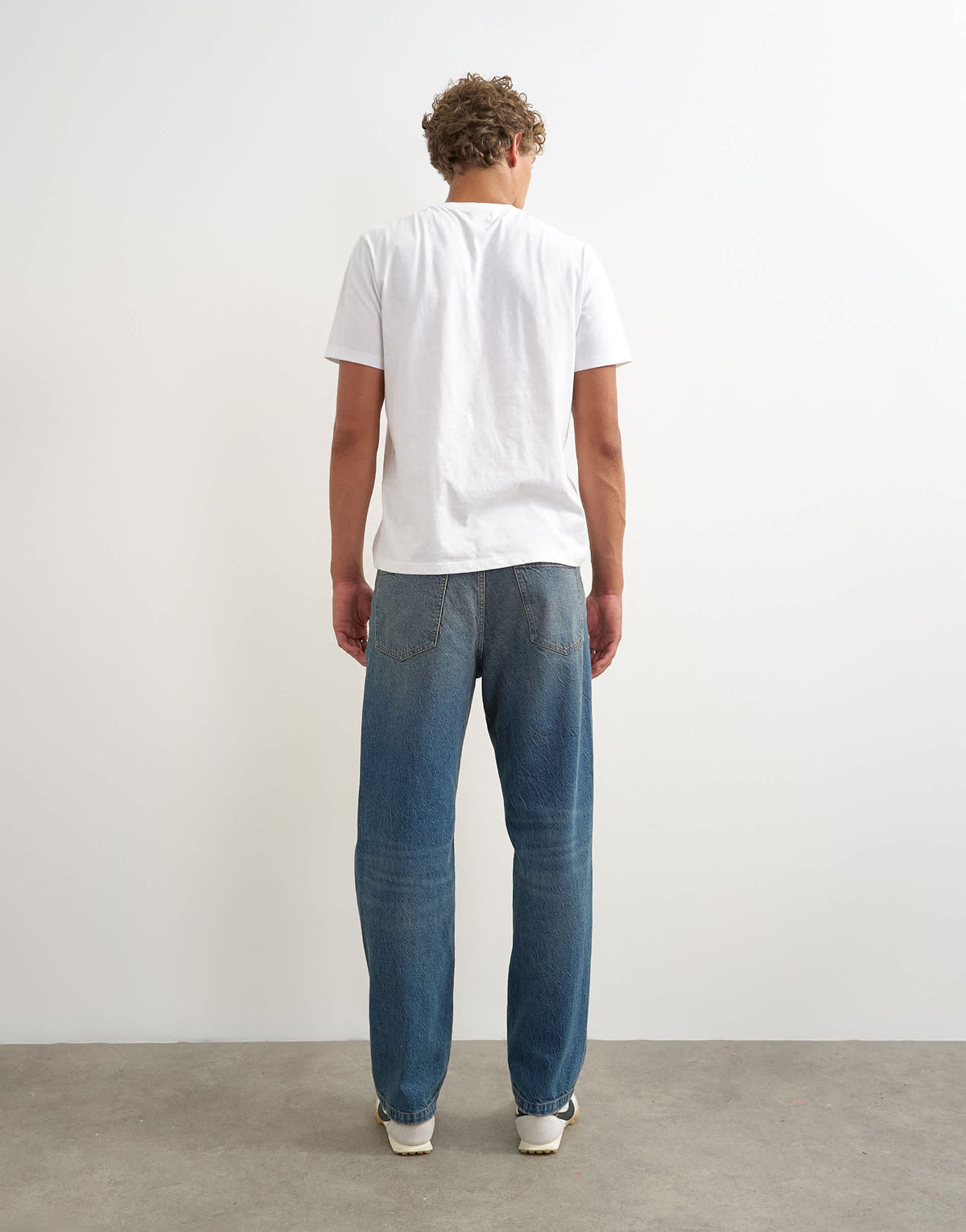 Topman rigid straight fit jean with tint in mid wash