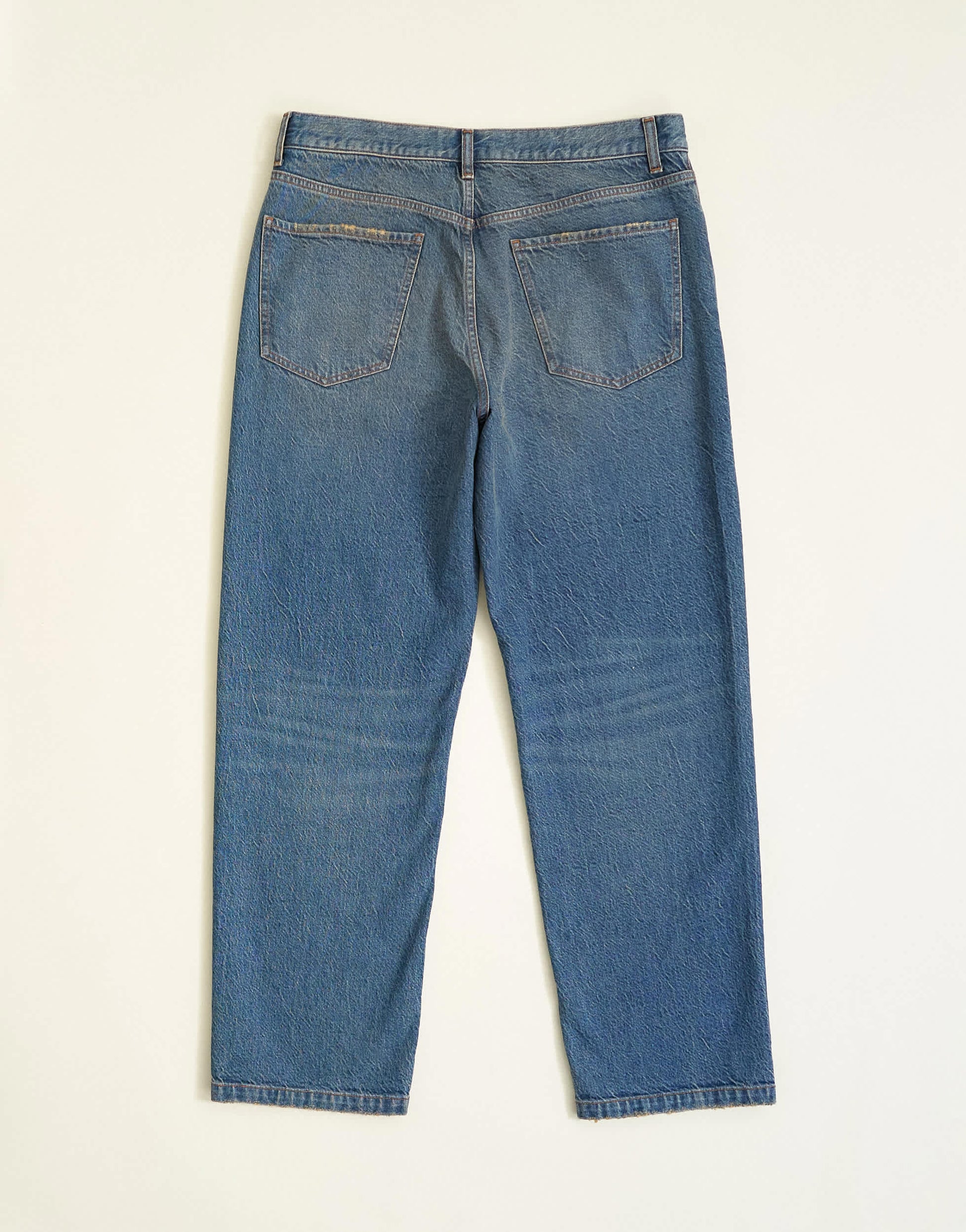 Topman rigid straight fit jean with tint in mid wash
