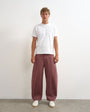 Topman rigid barrel fit jean in washed burgundy