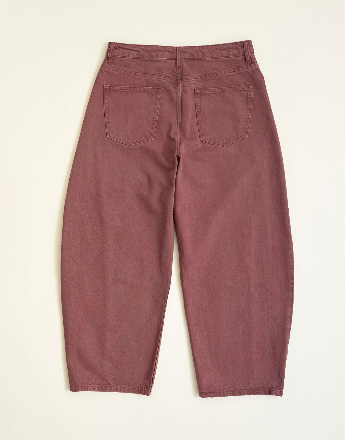 Topman rigid barrel fit jean in washed burgundy