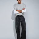 Topman rigid baggy fit jean in washed black
